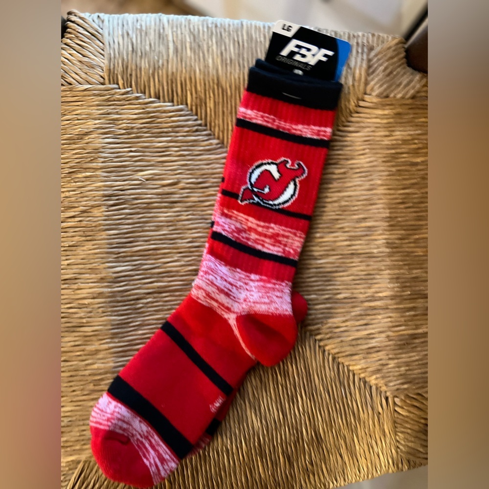 🆕 FBF Originals NHL New Jersey Devils Adult Size Large Sports Team Socks